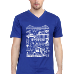 Doodle Kolkata V-Neck Half Sleeve Men T-Shirt | DTF Print