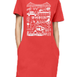 Female Long Top 3/4th | Doodle Kolkata | DTF Print