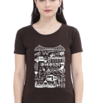Female Round Neck Half Sleeve Classic | Doodle Kolkata | DTF Print