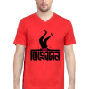 a man wearing a red shirt