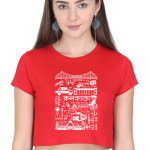 Female Crop Top Half Sleeve | Doodle Kolkta | DTF Print